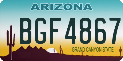 AZ license plate BGF4867