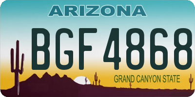 AZ license plate BGF4868