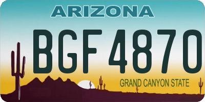 AZ license plate BGF4870