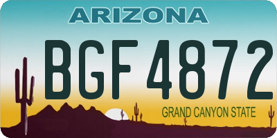 AZ license plate BGF4872