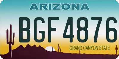 AZ license plate BGF4876