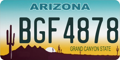 AZ license plate BGF4878