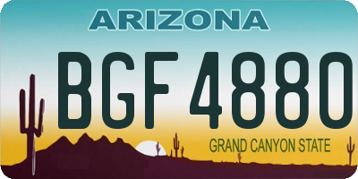 AZ license plate BGF4880