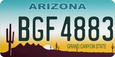 AZ license plate BGF4883