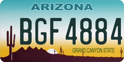 AZ license plate BGF4884