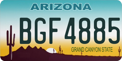 AZ license plate BGF4885