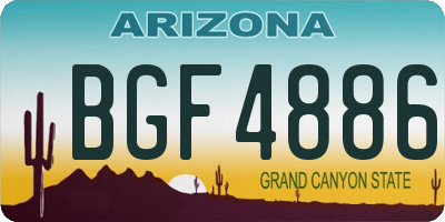 AZ license plate BGF4886