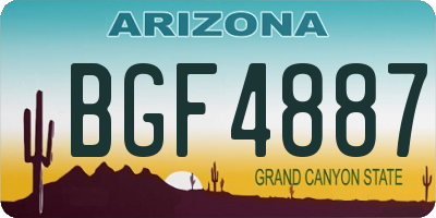 AZ license plate BGF4887