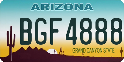 AZ license plate BGF4888