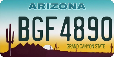 AZ license plate BGF4890