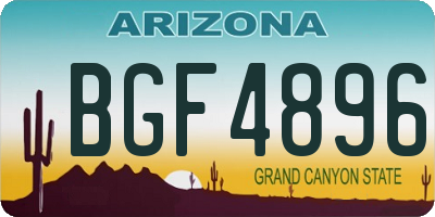 AZ license plate BGF4896
