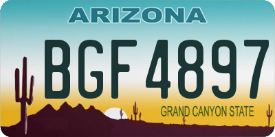 AZ license plate BGF4897