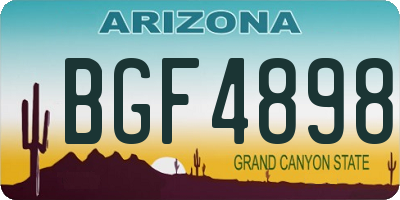AZ license plate BGF4898