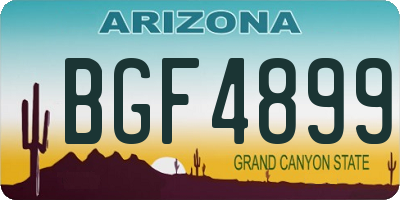 AZ license plate BGF4899
