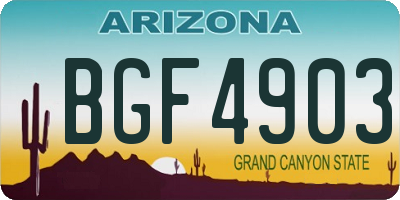 AZ license plate BGF4903