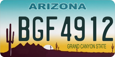 AZ license plate BGF4912