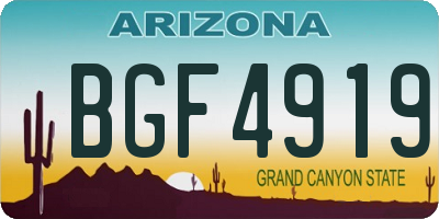 AZ license plate BGF4919