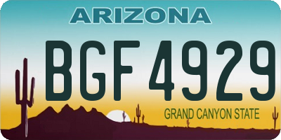 AZ license plate BGF4929