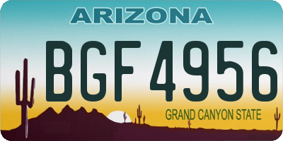 AZ license plate BGF4956