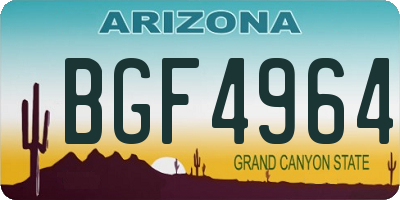 AZ license plate BGF4964