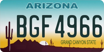 AZ license plate BGF4966