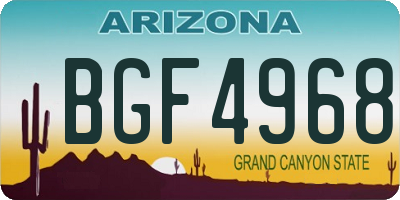 AZ license plate BGF4968