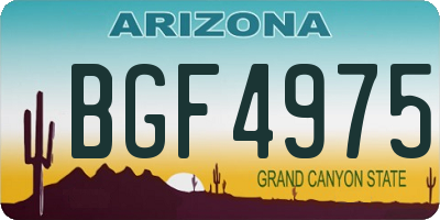 AZ license plate BGF4975