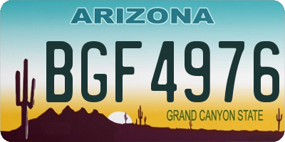 AZ license plate BGF4976