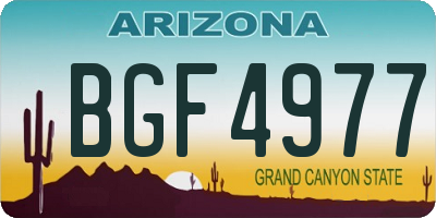 AZ license plate BGF4977