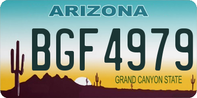 AZ license plate BGF4979