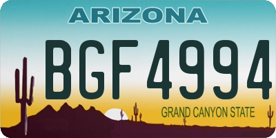 AZ license plate BGF4994