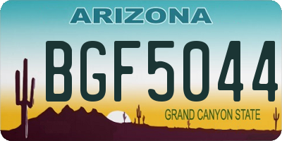 AZ license plate BGF5044
