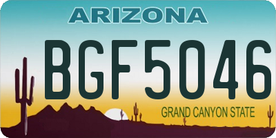 AZ license plate BGF5046