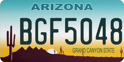 AZ license plate BGF5048