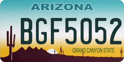 AZ license plate BGF5052