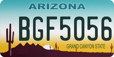 AZ license plate BGF5056