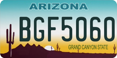 AZ license plate BGF5060