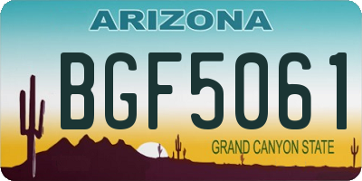 AZ license plate BGF5061