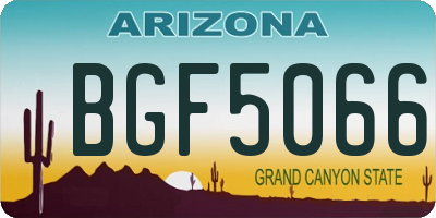 AZ license plate BGF5066