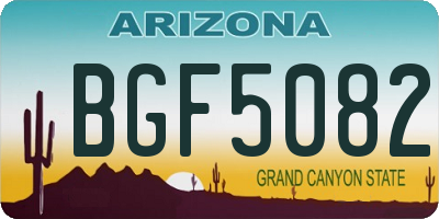 AZ license plate BGF5082