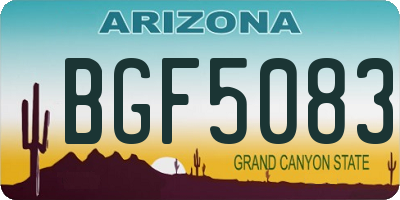 AZ license plate BGF5083