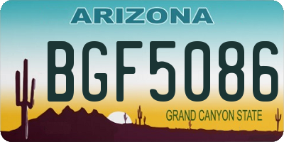 AZ license plate BGF5086