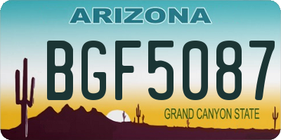 AZ license plate BGF5087