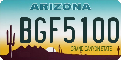 AZ license plate BGF5100