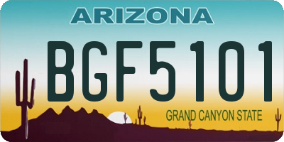 AZ license plate BGF5101