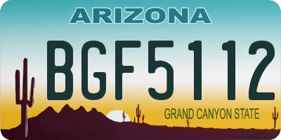 AZ license plate BGF5112