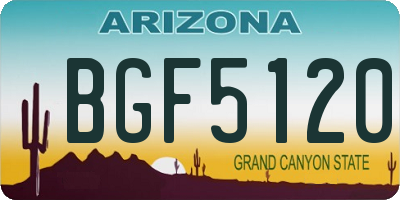 AZ license plate BGF5120