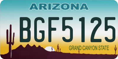 AZ license plate BGF5125