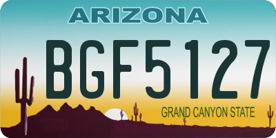AZ license plate BGF5127
