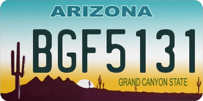 AZ license plate BGF5131